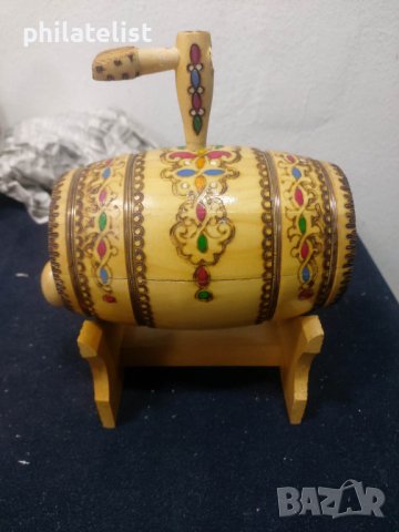 Дървено буренце с канелка и стойка, снимка 2 - Други - 40799354