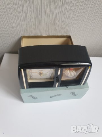 Стар немски бакелитен будилник с танцуваща балерина Goldbuhl, снимка 4 - Антикварни и старинни предмети - 40406802