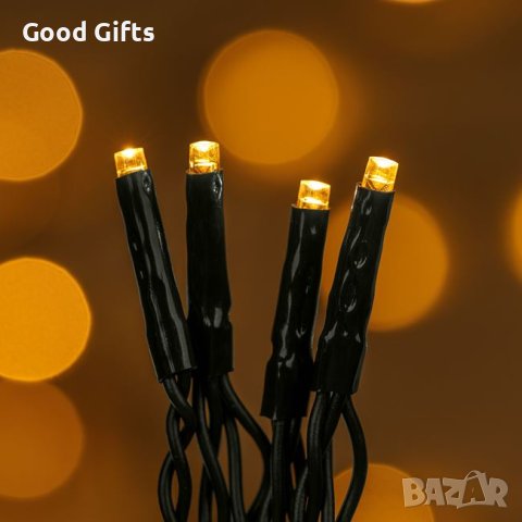 300 LED Коледни лампички, Наситено Топло бяло, 18м