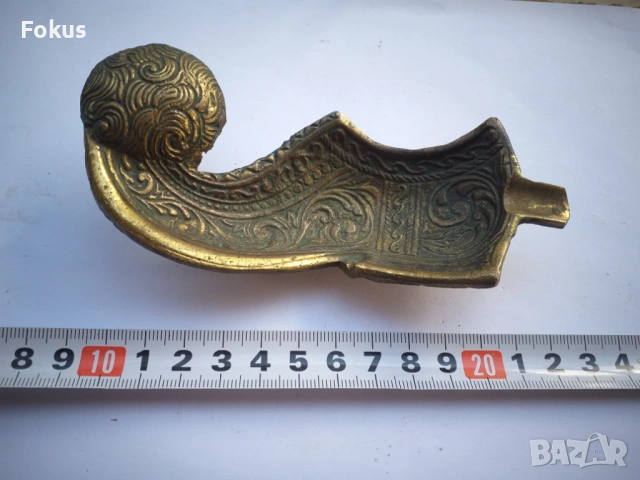 ПЕПЕЛНИК БРОНЗ МЕСИНГ ГРАВЮРА МАРКИРОВКА, снимка 5 - Антикварни и старинни предмети - 53524782