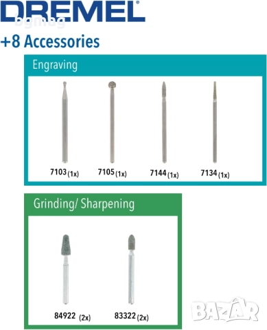 Dremel 682 комплект за гравиране върху стъкло, 8 части, снимка 8 - Инструменти за гравиране - 52141920