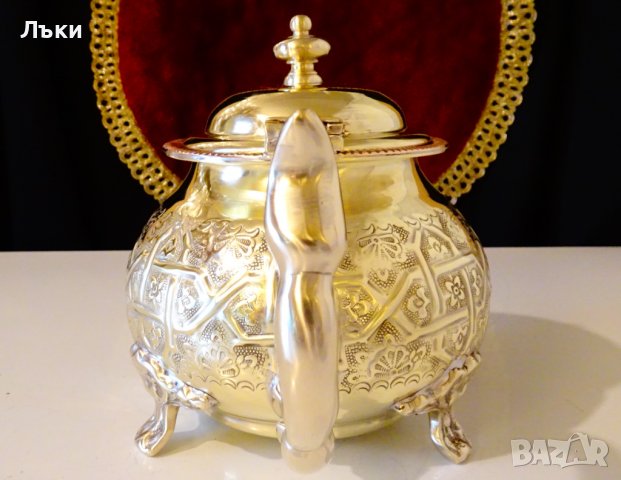 Марокански бронзов чайник,кана Royal Manchester, снимка 4 - Антикварни и старинни предмети - 39553445