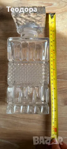 Кристална гарафа за уиски, Бохемия., снимка 2 - Сервизи - 47343910