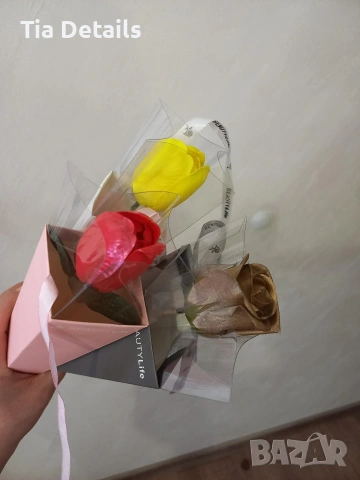 Ръчно изработени цветя от сапун, снимка 6 - Декорация за дома - 53202444