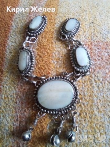САЧАНЕНА с БЯЛ ИВИЧЕСТ АХАТ ОРИЕНТАЛСКА СТАРИНЕН СТИЛ ОГЪРЛИЦА 5022, снимка 11 - Антикварни и старинни предмети - 29614880