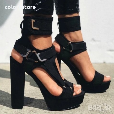 Сандали на ток - черни - R1L9213-6