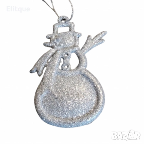 Коледна украса за елха - Блестящ орнамент във формата на снежен човек, снимка 6 - Други стоки за дома - 52805397