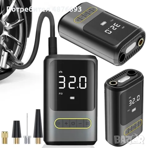 Електрическа помпа за гуми Verk Group 150 PSI / 10 Bar с LCD дисплей