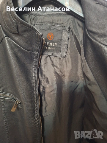 Продавам мъжко яке изкуствена кожа, снимка 2 - Якета - 53843964