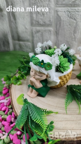 Ангелчета в зелен цвят!!, снимка 5 - Декорация за дома - 51459163