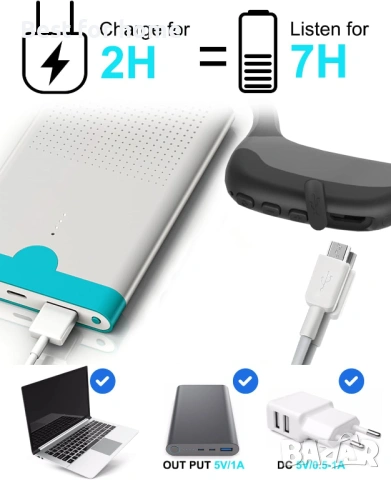 Безжични Bluetooth слушалки Tayogo Bone Conduction, снимка 7 - Bluetooth слушалки - 53082399