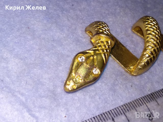 СТАР ЕФЕКТЕН БРОНЗОВ ПОЗЛАТЕН ФИГУРАЛЕН ЗМИЕВИДЕН ВИНТИДЖ АРТ САЛФЕТНИК 30816, снимка 3 - Колекции - 41649099