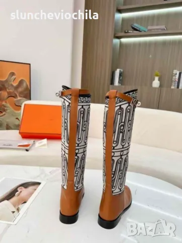 Дамски ботуши Hermes 37-38 Налични, снимка 4 - Дамски ботуши - 50095284
