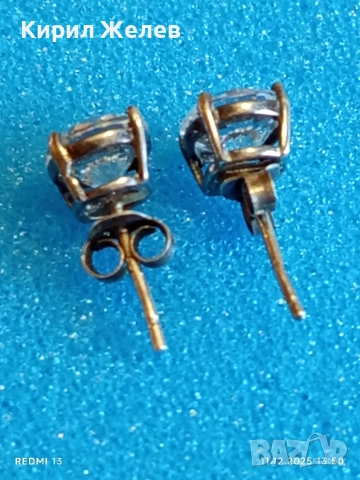 Елегантни сребърни обеци със инкрустирани кристали стил и класа 50959, снимка 3 - Обеци - 52735265