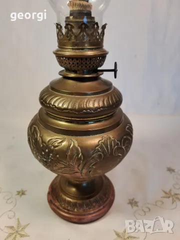 Стара месингова газена лампа  7/2, снимка 2 - Антикварни и старинни предмети - 49778904