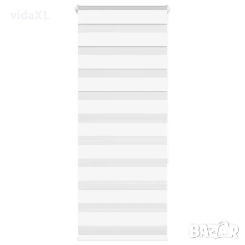 vidaXL Зеброва щора бял 55x150 см Ширина на плата 50,9 см Полиестер