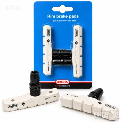 Гумички за V-Brake спирачки ELVEDES, White Clean Compound, 72 мм, Бели, Комплект, снимка 6 - Части за велосипеди - 54874335