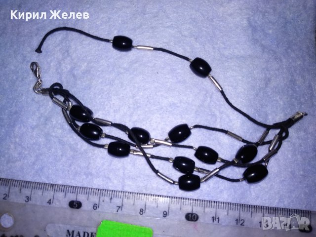 КРАСИВА ЕФЕКТНА СКЪПОЦЕННА ХЕНД - МЕЙД СРЕБЪРНА ГРИВНА СРЕБРО 925 и ЧЕРЕН ОНИКС 38700, снимка 7 - Гривни - 41741244