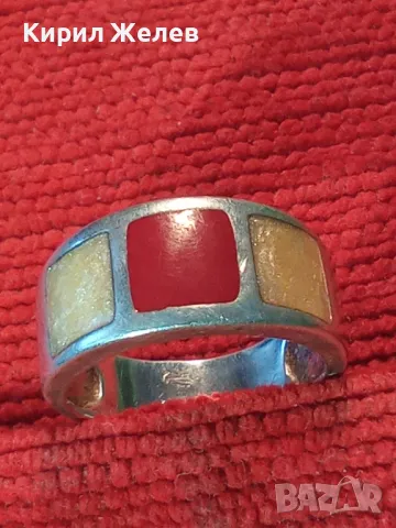 МАРКОВ ВИНТИДЖ АРТ СРЕБЪРЕН ПРЪСТЕН СРЕБРО 925 A1 с ДВЕ МАРКИРОВКИ и ЦВЕТЕН ЕМАЙЛ РЪЧНА РАБОТА 49935, снимка 15 - Пръстени - 49981847