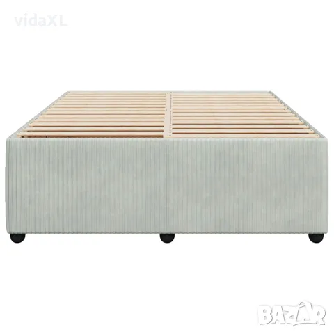 vidaXL Рамка за легло без матрак, светлосива, 160x200 см, кадифе, снимка 4 - Спални и легла - 56146950