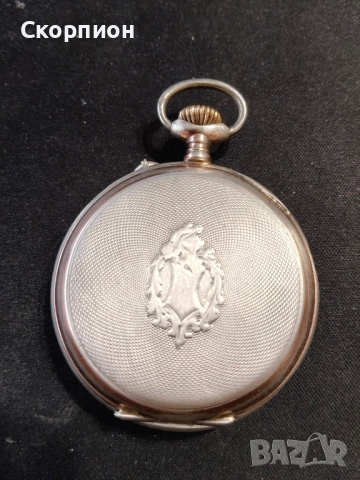 Швейцарски СРЕБЪРЕН джобен часовник 1901г. с позлата - 6 РУБИНА - ПРОМОЦИЯ, снимка 4 - Джобни - 48366603