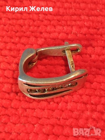 СТАРА СКЪПОЦЕННА СРЕБЪРНА ОБЕЦА СРЕБРО 925 с АНГЛИЙСКА ЗАКОПЧАЛКА и ФАСЕТИРАНИ ЦИРКОНИ 38684