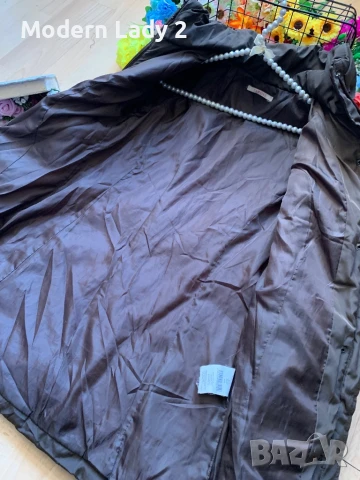 Кафяво зимно яке с колан, снимка 4 - Якета - 50979193