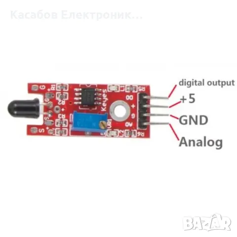 KY-026 Сензор за пожар и пламъци на печатна платка 3.3V 5V, снимка 3 - Друга електроника - 48949448
