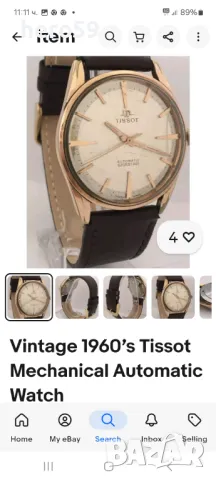Мъжки часовник Тисот автоматичен(Tisot automatic)1960 година,отлично състояние, снимка 12 - Мъжки - 50092531