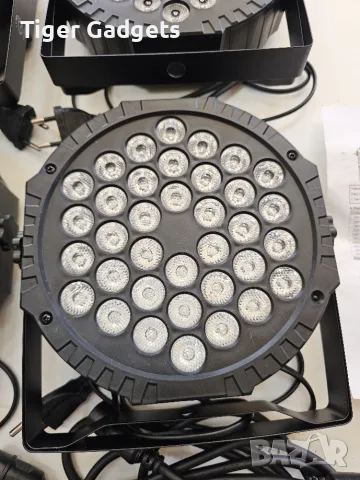 VYmaksran A36 4 броя LED PAR прожектори – 36W RGB, DMX512, 3 дистанционни, 7 режима, снимка 3 - Прожектори - 56099311