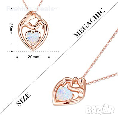 Нова Стилна Дамска огърлица с кристал Сърце Циркон Колие Подарък жена, снимка 2 - Колиета, медальони, синджири - 36254668