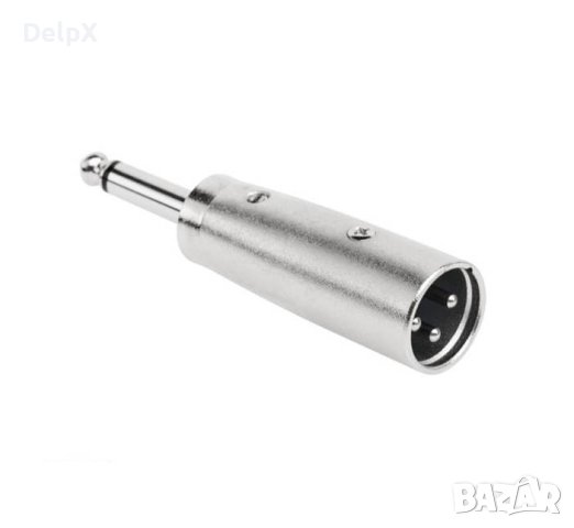 Букса преходна метална MONO 6,3mm JACK(м)/CANON(м), снимка 1 - Други - 42466626