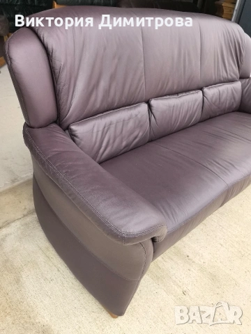 Кожен диван триместен, снимка 9 - Дивани и мека мебел - 53851730
