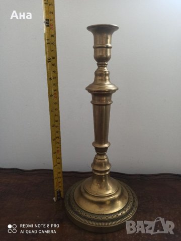 Античен възрожденска бронзов свещник , снимка 1