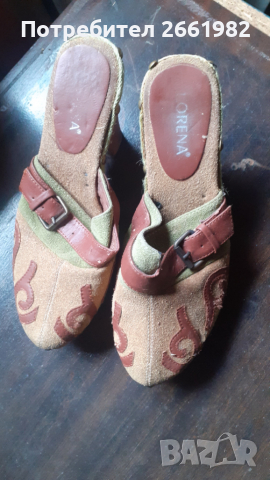 Красиви чехли с дървен ток, снимка 3 - Чехли - 36288289