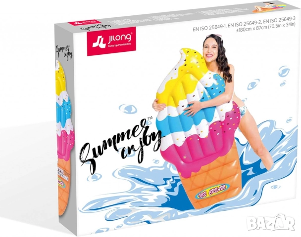 Надуваем дюшек във формата на сладолед, идеален аксесоар за летния сезон, снимка 2 - Други стоки за дома - 52093645