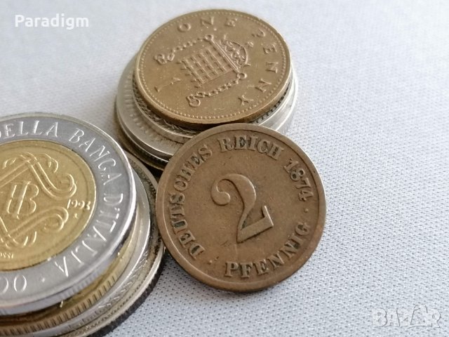 Райх монета - Германия - 2 пфенига | 1874г.; серия C, снимка 1 - Нумизматика и бонистика - 35850388
