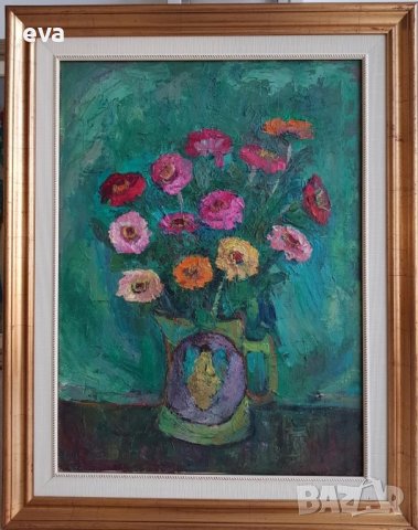 НЕВЕНА ДИМИТРОВА 1927 Натюрморт с Астри 1970те години