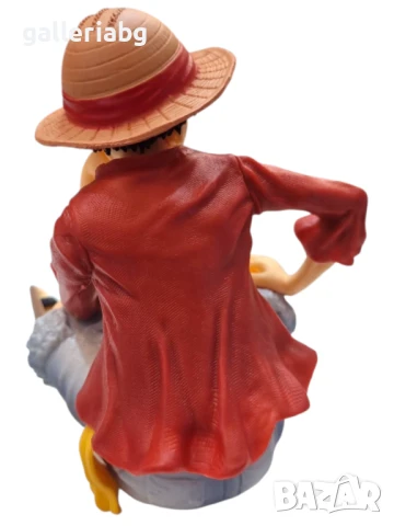 Фигурка на Луфи (One Piece) – Седнал с усмивка и сламена шапка, снимка 3 - Фигурки - 51149923
