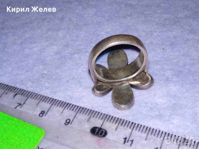 ВЕЛИКОЛЕПЕН ФЛОРАЛЕН СЕДЕФЕН СРЕБЪРЕН ПРЪСТЕН ЦВЕТЕ СРЕБРО 925 ИНКРУСТИРАН с ПОЛИРАН СЕДЕФ 13771, снимка 11 - Пръстени - 41741462