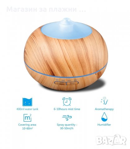 УЛТРАЗВУКОВ ДИФУЗЕР ЗА АРОМАТЕРАПИЯ - 400МЛ. - код 2024, снимка 12 - Други - 34229625