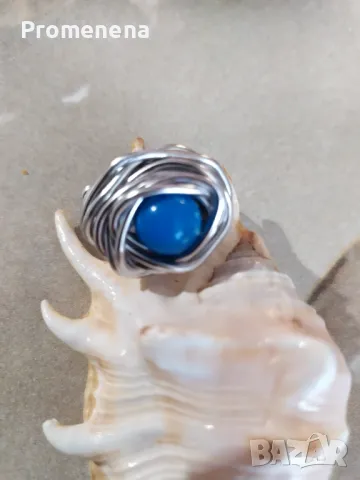 Пръстен с естествен камък, снимка 4 - Пръстени - 47558914