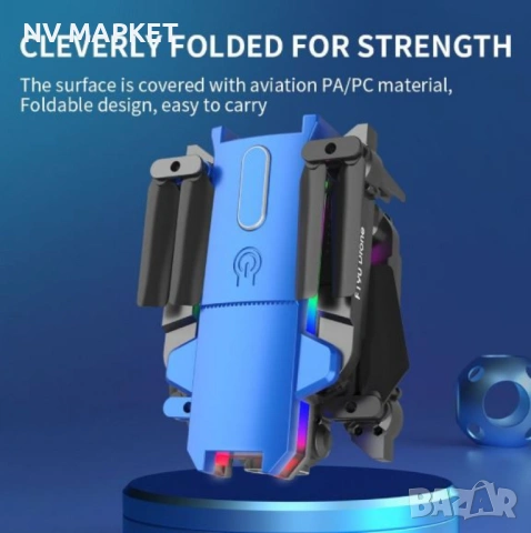 Дрон F190 с 4K камера, LED светлини и WiFi – Черен модел с висока маневреност и интелигентни функции, снимка 4 - Дронове и аксесоари - 53837705