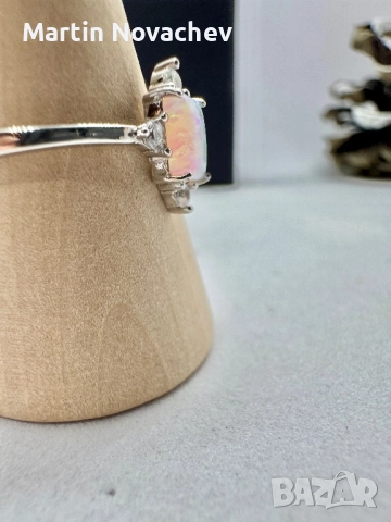 Сребърен пръстен с етиопски опал, снимка 7 - Пръстени - 52883210