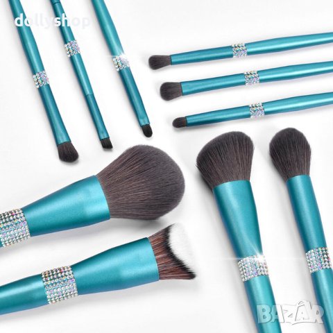 Perfect Brush Guru Set Комплект Четки за Грим с Кристали Син, снимка 11 - Декоративна козметика - 41673967