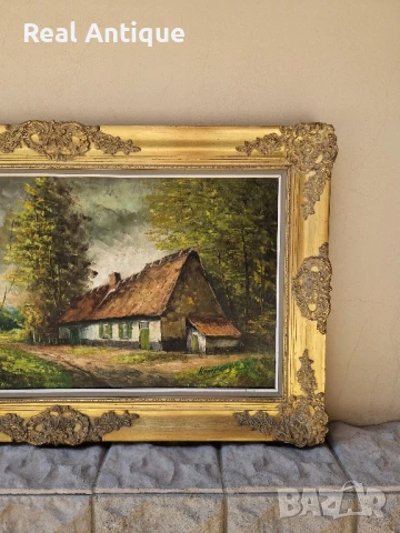 Уникална авторска майсторска холандска картина масло върху платно , снимка 4 - Антикварни и старинни предмети - 51139311