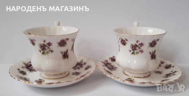 ROYAL ALBERT - порцелан чаши сервиз чай кафе чинии 2 двойни сета , снимка 6 - Други ценни предмети - 52169912