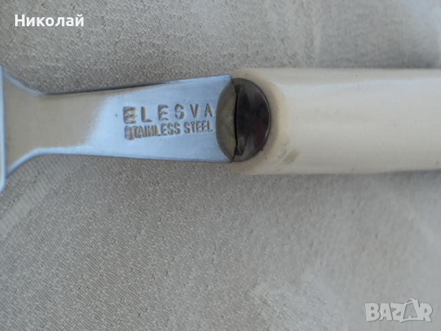 Нож / слайсер/ шпатула за сирене с керамична дръжка Elesva Delft blue, неръждаема стомана, нов, снимка 12 - Прибори за хранене, готвене и сервиране - 36166690