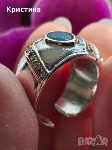 Пръстен с Диаманти от злато и сребро , снимка 3 - Пръстени - 49811481