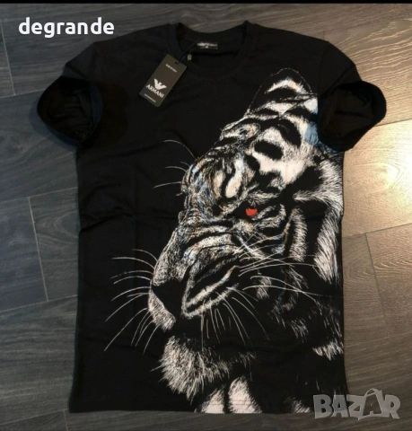 Мъжка Тениска EA7 Бяла и Черна 